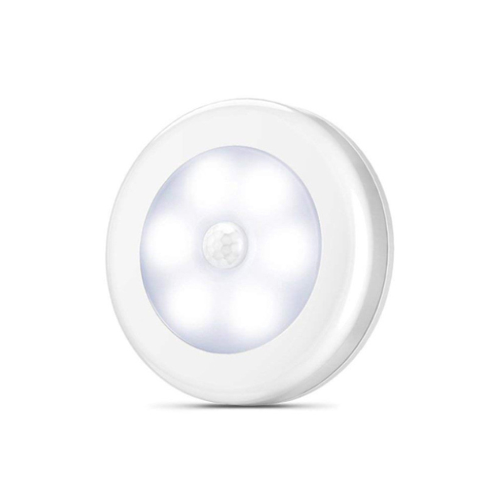 6led Round Closet Light Infrared Sensor Night Light Home Decoration Lamp For Bedside Corridor Balcony