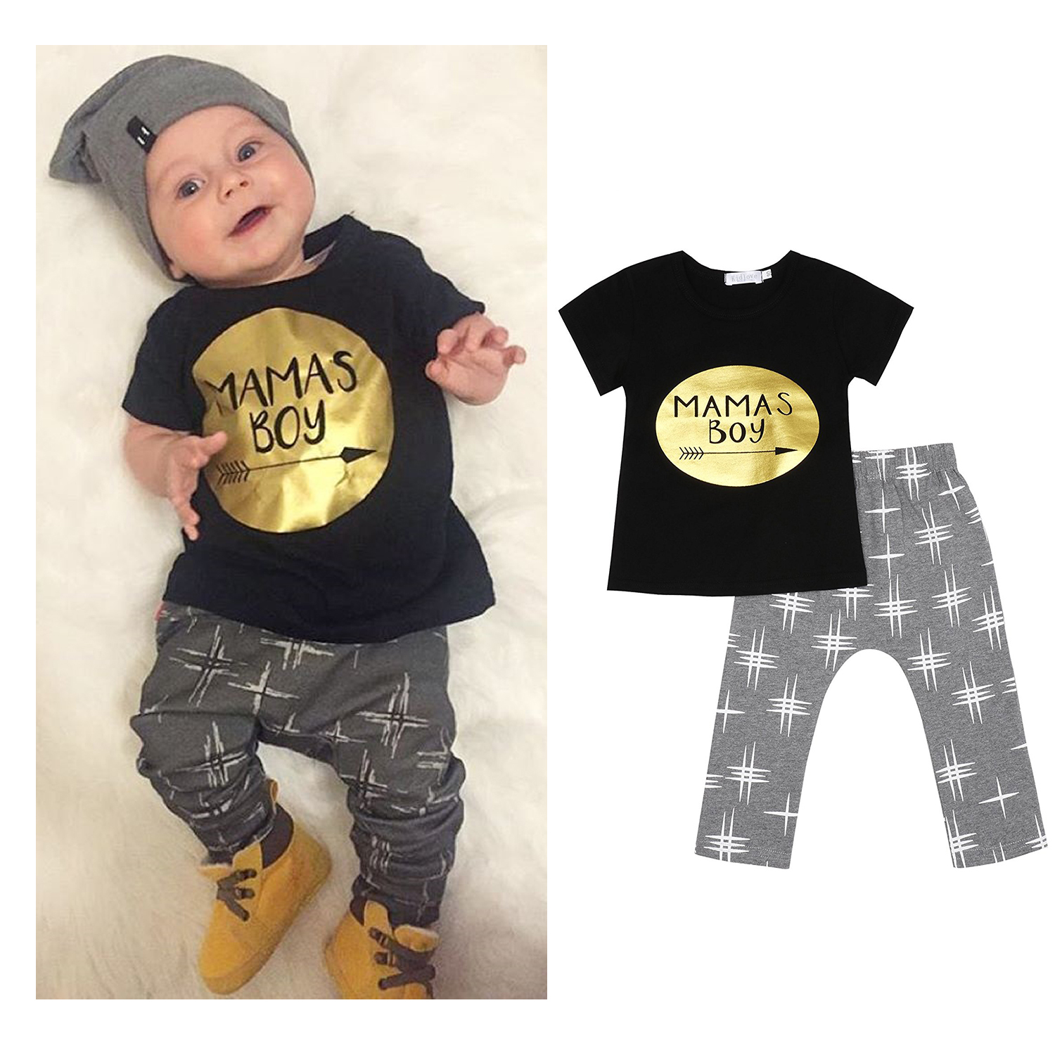 Newborn Infant Baby Kids Girl Long Sleeve Tops T-Shirt+Pants Outfit 2PCS Clothes
