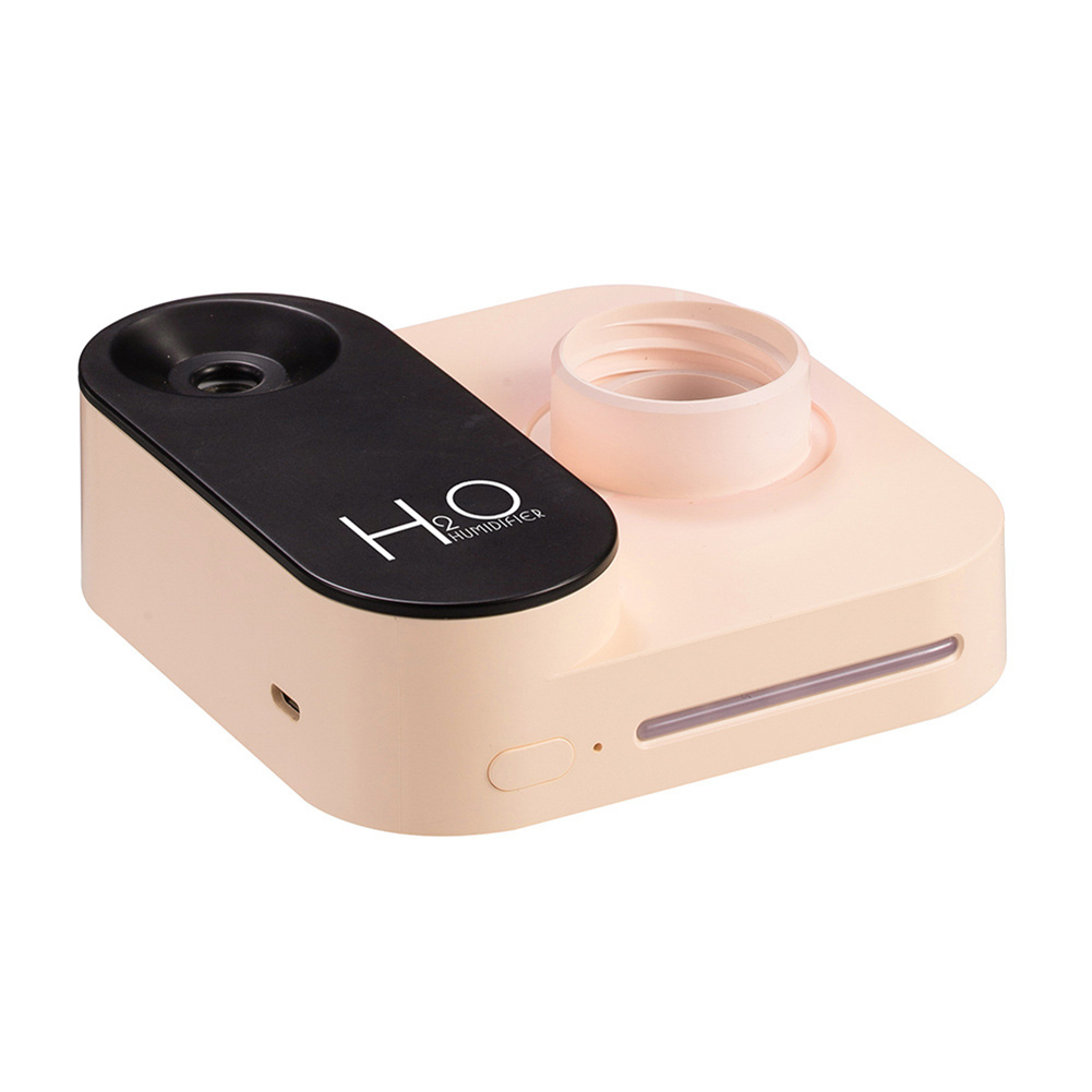 Air Humidifiers Slient Home Office Tabletop Camera Shape Mist Maker for Bedroom Living Room pink