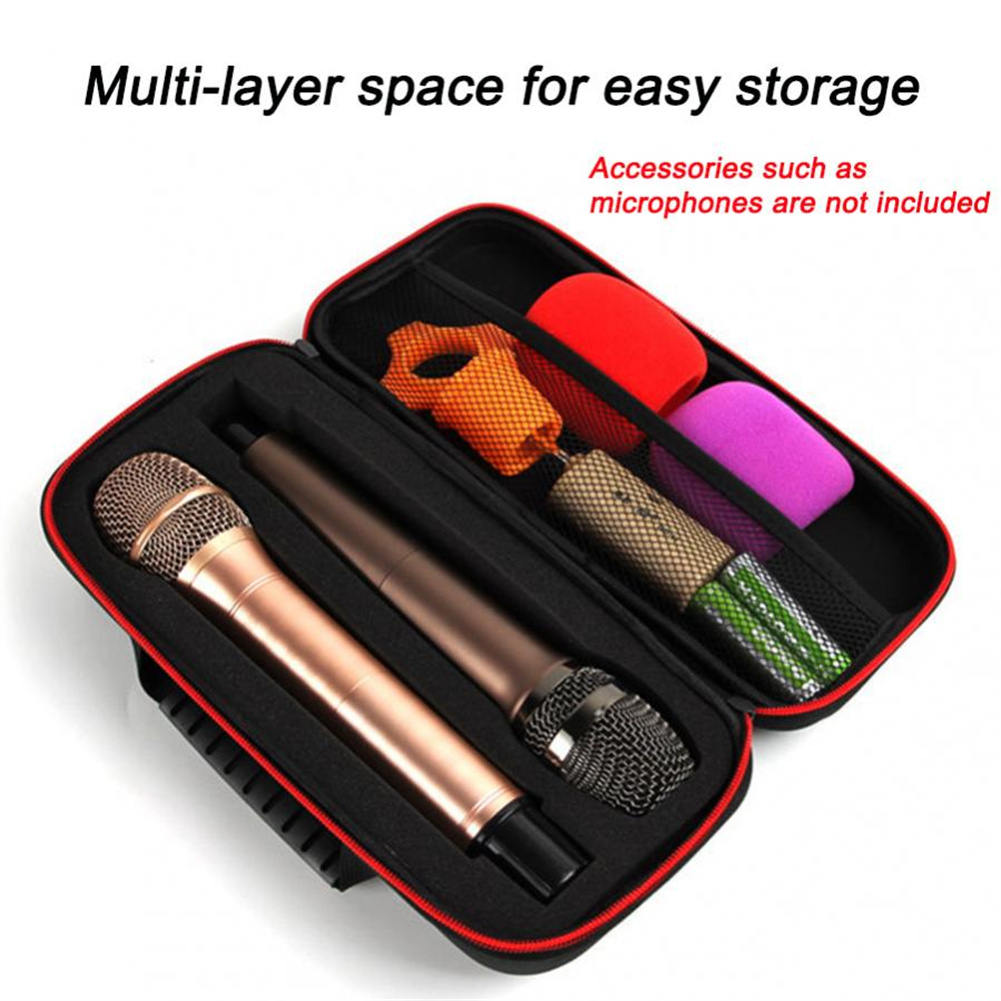 Portable Eva Wireless Microphone  Storage  Bag Shockproof Large-capacity Hard Case Carry Bag For Travelling Camping Business Trip black