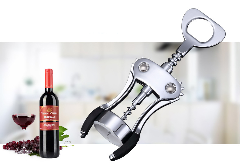 Stainless Steel Wing Corkscrew Wine Opener Waiters Beer Cap Bottles