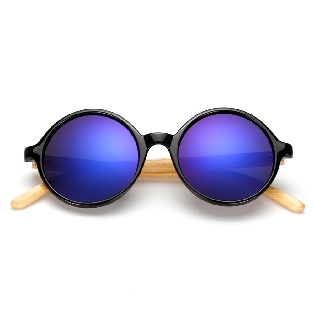Fashion Retro Round Bamboo Leg Driving All-match Sunglasses