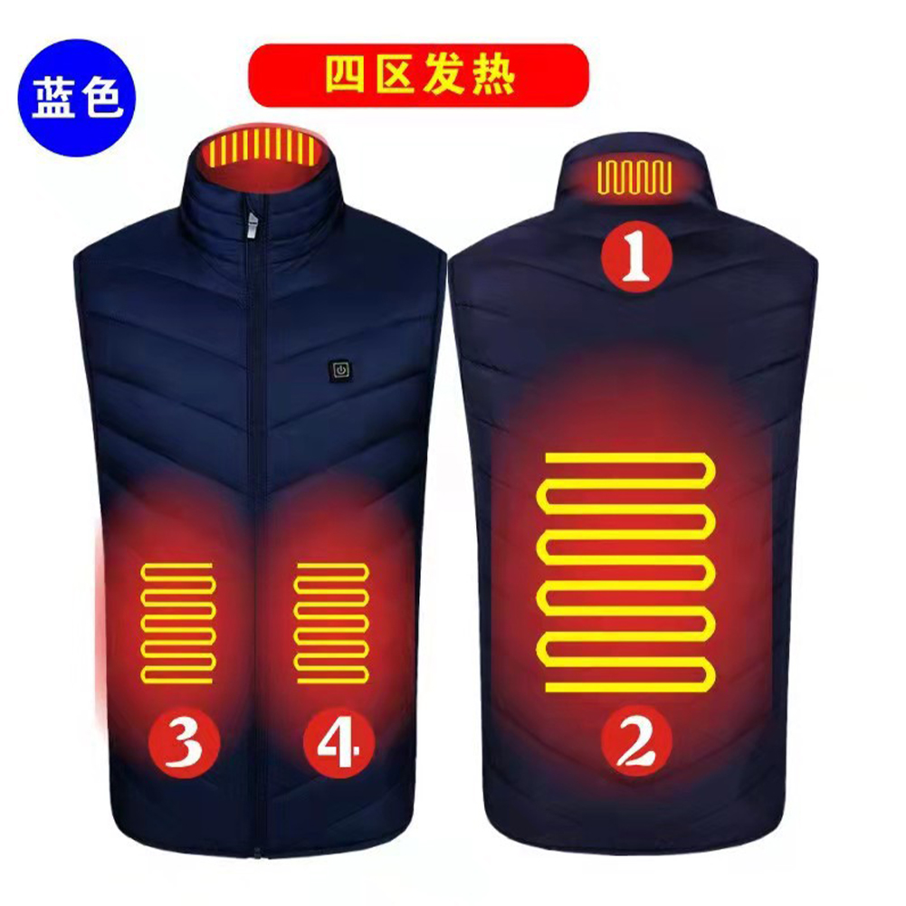 Men 4 Zones Heating Vest Usb Smart Heating 3-speed Adjustable Temperature Vest