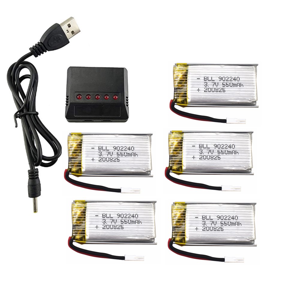 3.7V 550mah lithium battery for SP300 ZF04 gesture sensing quadcopter drone battery 5pcs+charger