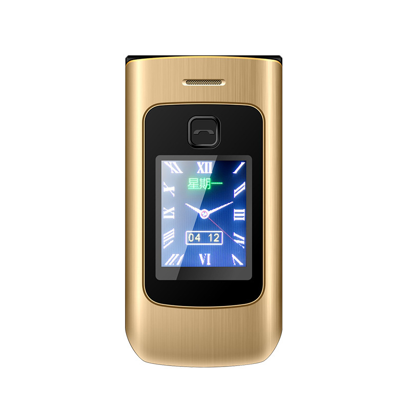 K21 GSM 2G Flip Phone Dual Screen Large Speaker Volume Font Elderly Mobile Phone