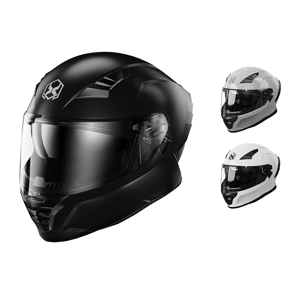 Motorcycle Full Face Helmet with Sun Visor Air Ventilation Dot Approved Motorbike Street Bike Helmet Gray XL Size