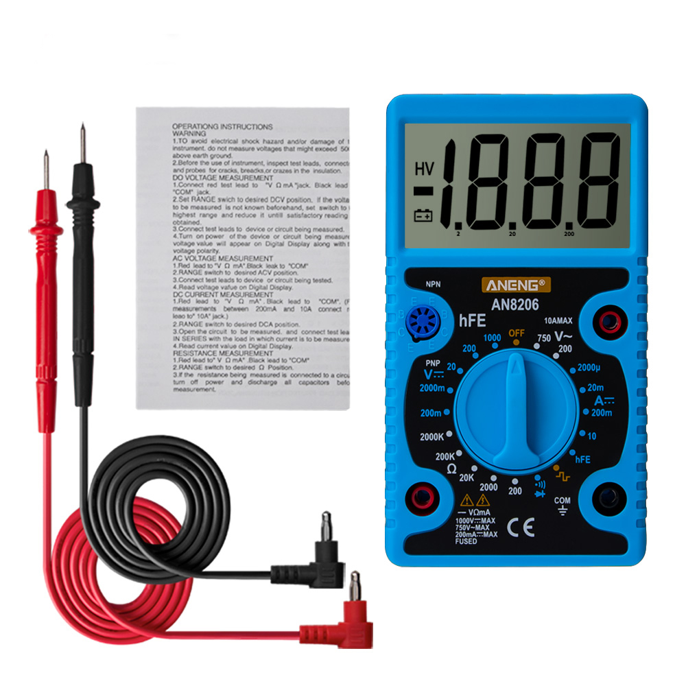 ANENG AN8206 Mini Digital Multimeter Electronic Multi Meter