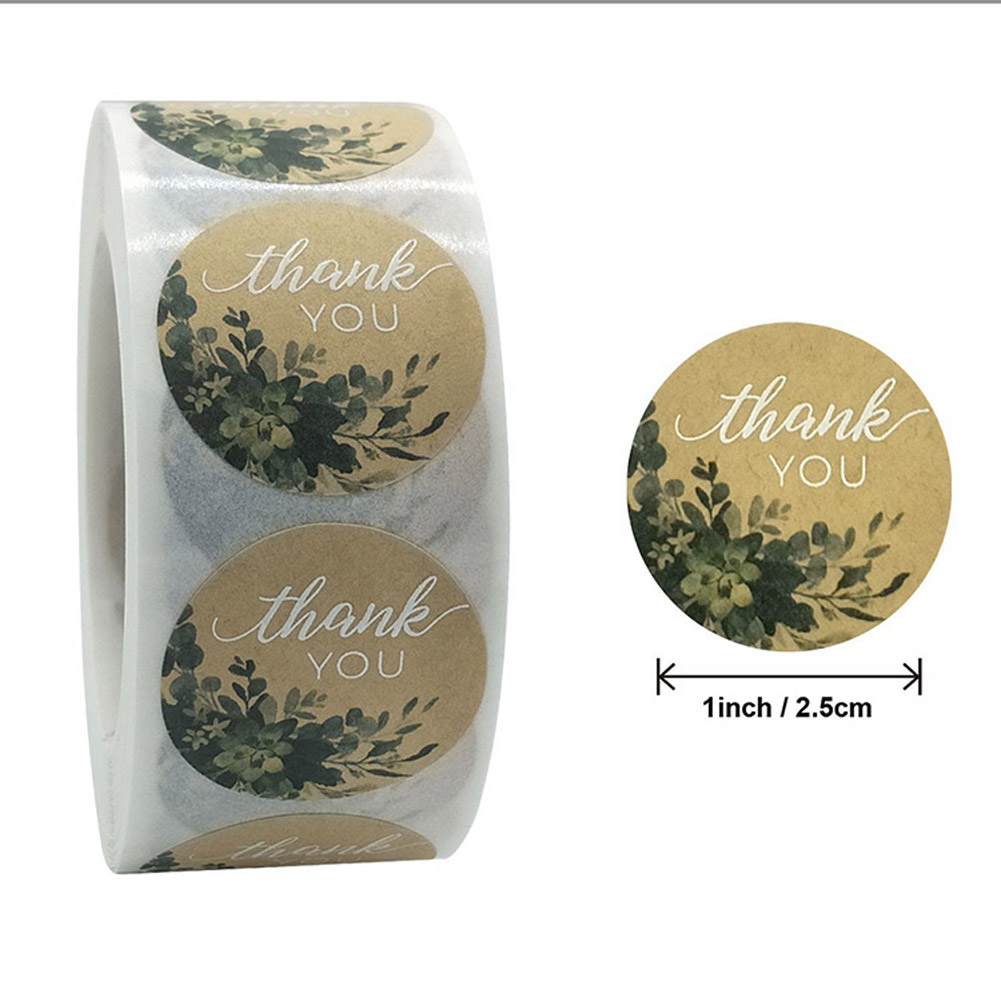 500 Pcs Labels Thank You Stickers for Baking Gift Envelope Sealing Decoration 25mm (1 inch)