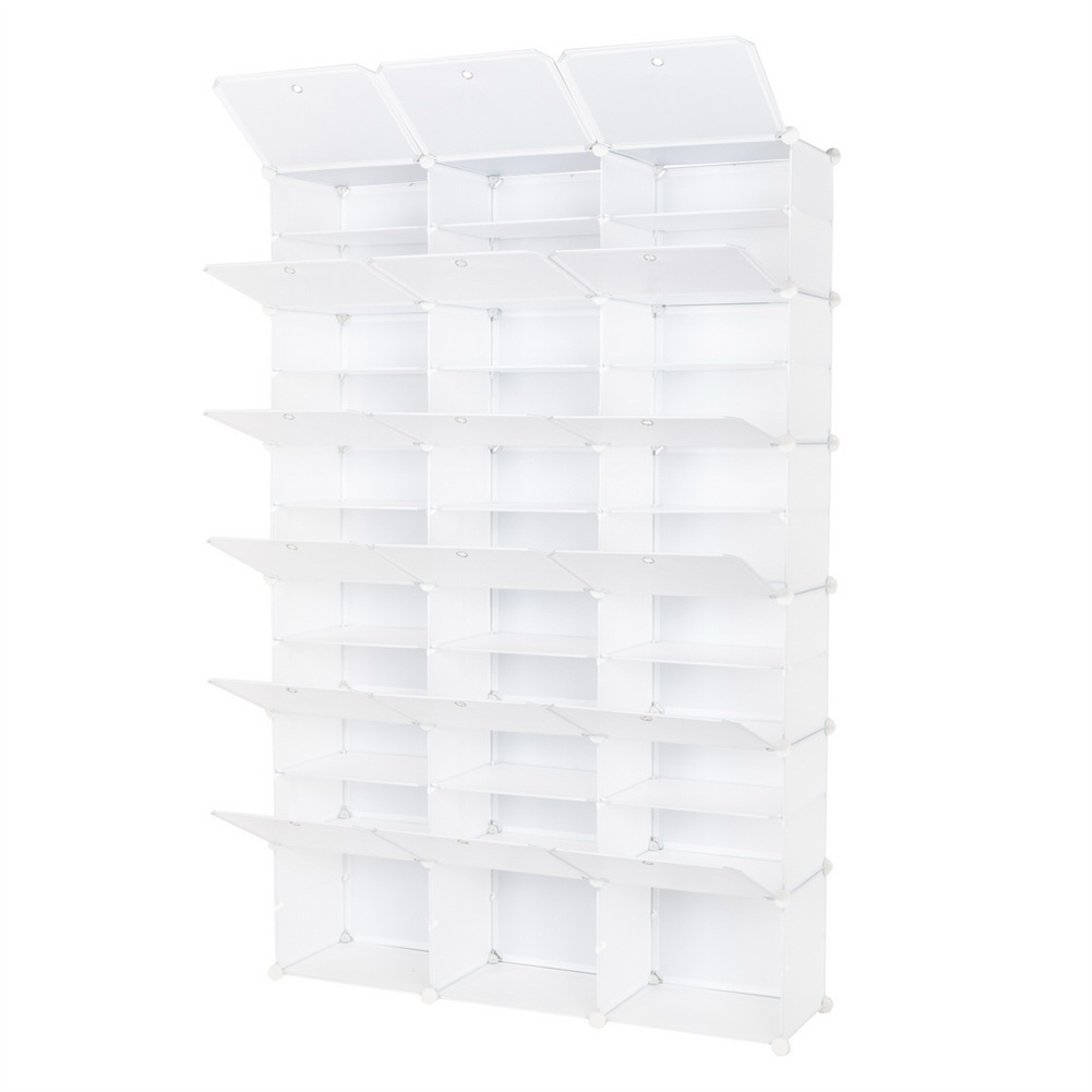 US 3 Rows 12-tier Portable Shoe Rack Organizer Shoe Cabinet