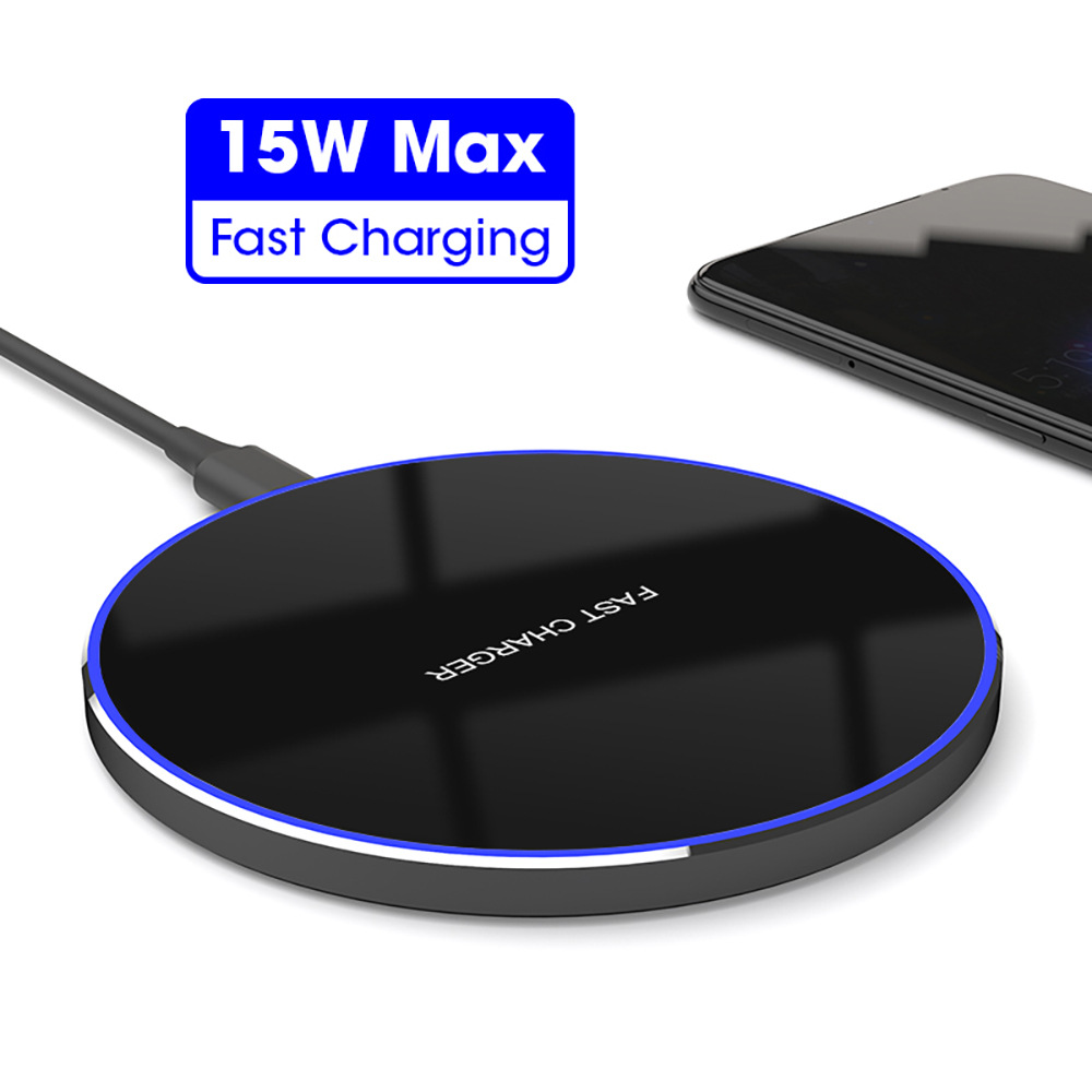 Wireless Magnetic Charger Ultra-thin Aluminum Alloy Quick Charge15wqi Charger 15 w black