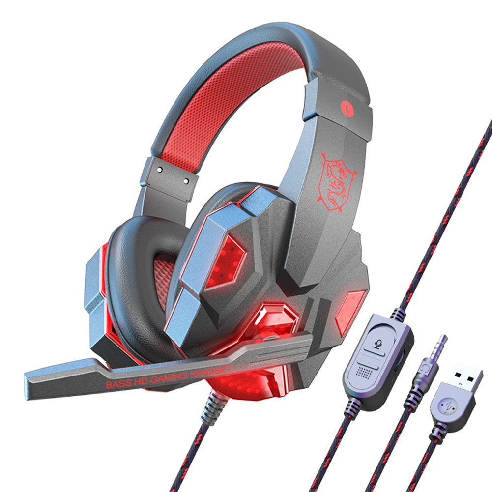 SY830MV Wired Headsets Over-Ear Stereo Earphones Cool Lighting Gaming Headset