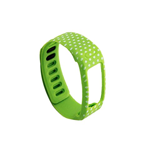 Guzila 1PCS Small Green Color with White Dots Spots Replacement WristBand for Garmin Vivofit(No tracker, Replacement Bands Only)