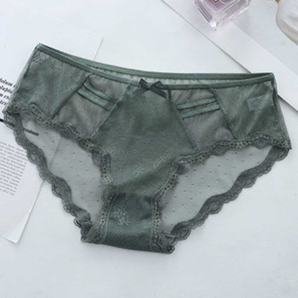 Wholesale Women Sexy Briefs Ultrathin Hollow Lace Cotton Crotch Underwear Quickdrying Panties