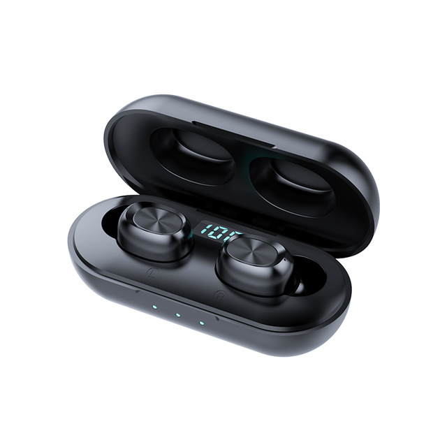 B5 Wireless Bluetooth Headphones With Led Power Display Case TWS black