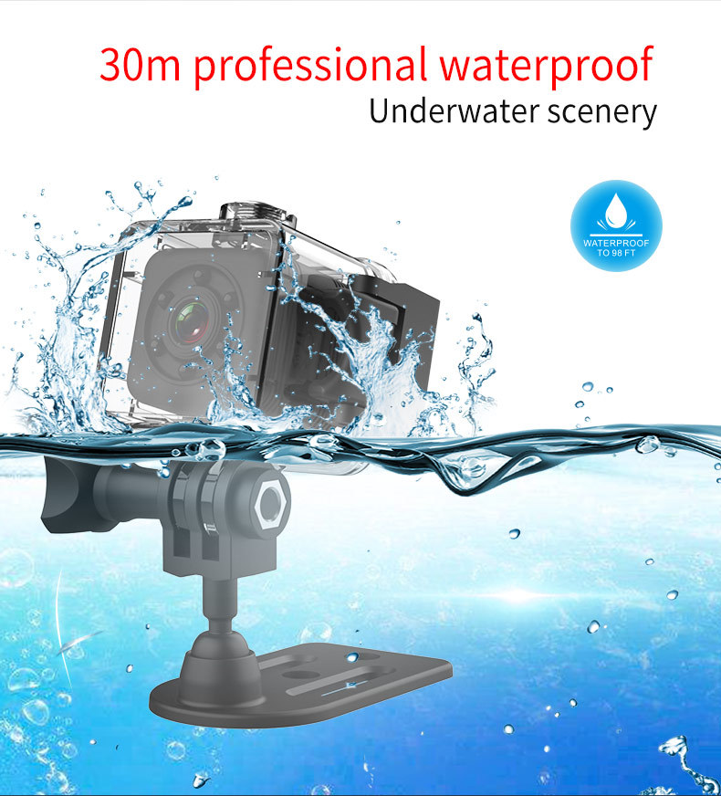 SQ29 Mini Camera Waterproof Shell Back Clip 360Dgree Back
