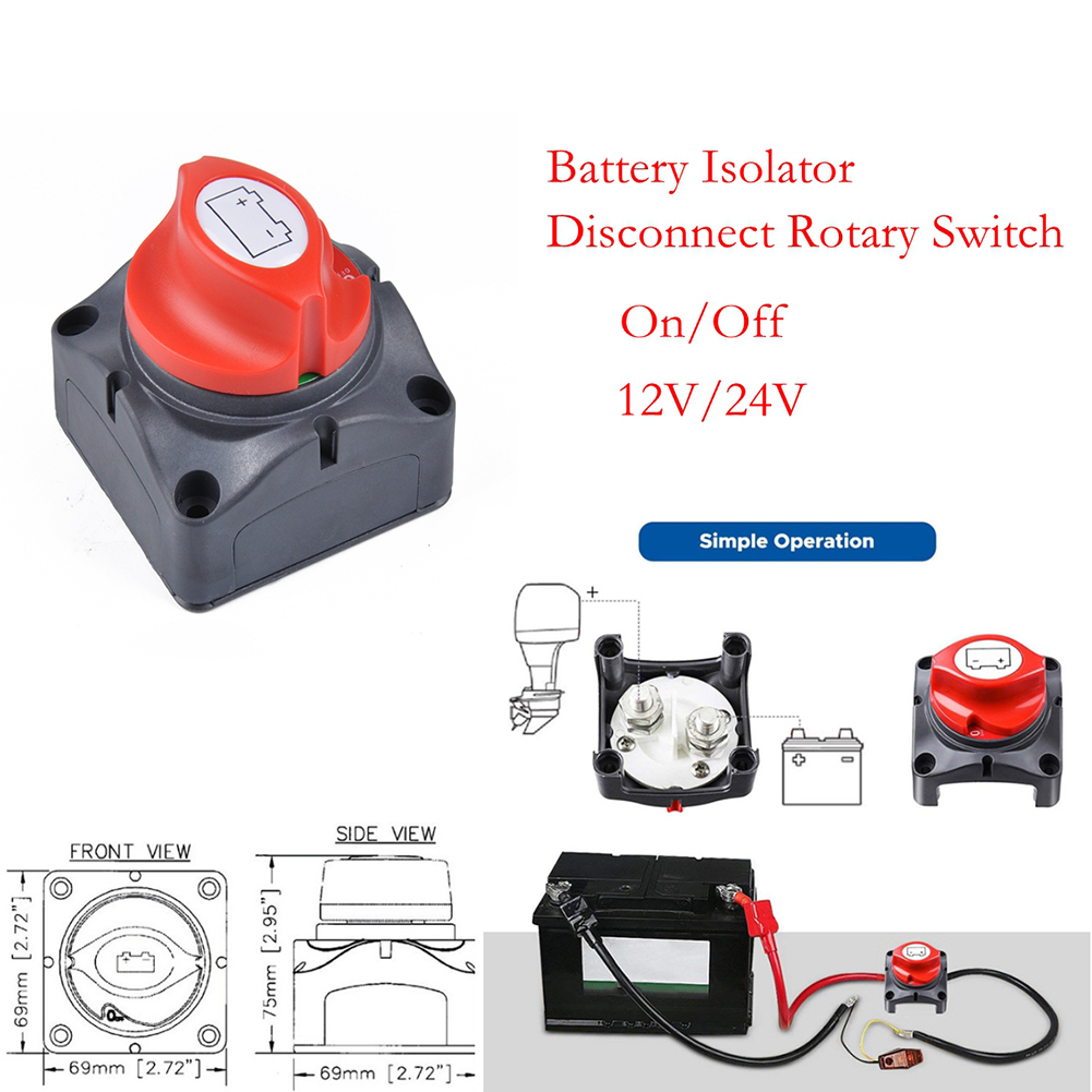 Car Auto RV Marine Boat Battery Selector Isolator Disconnect Rotary Switch  As shown_A1771