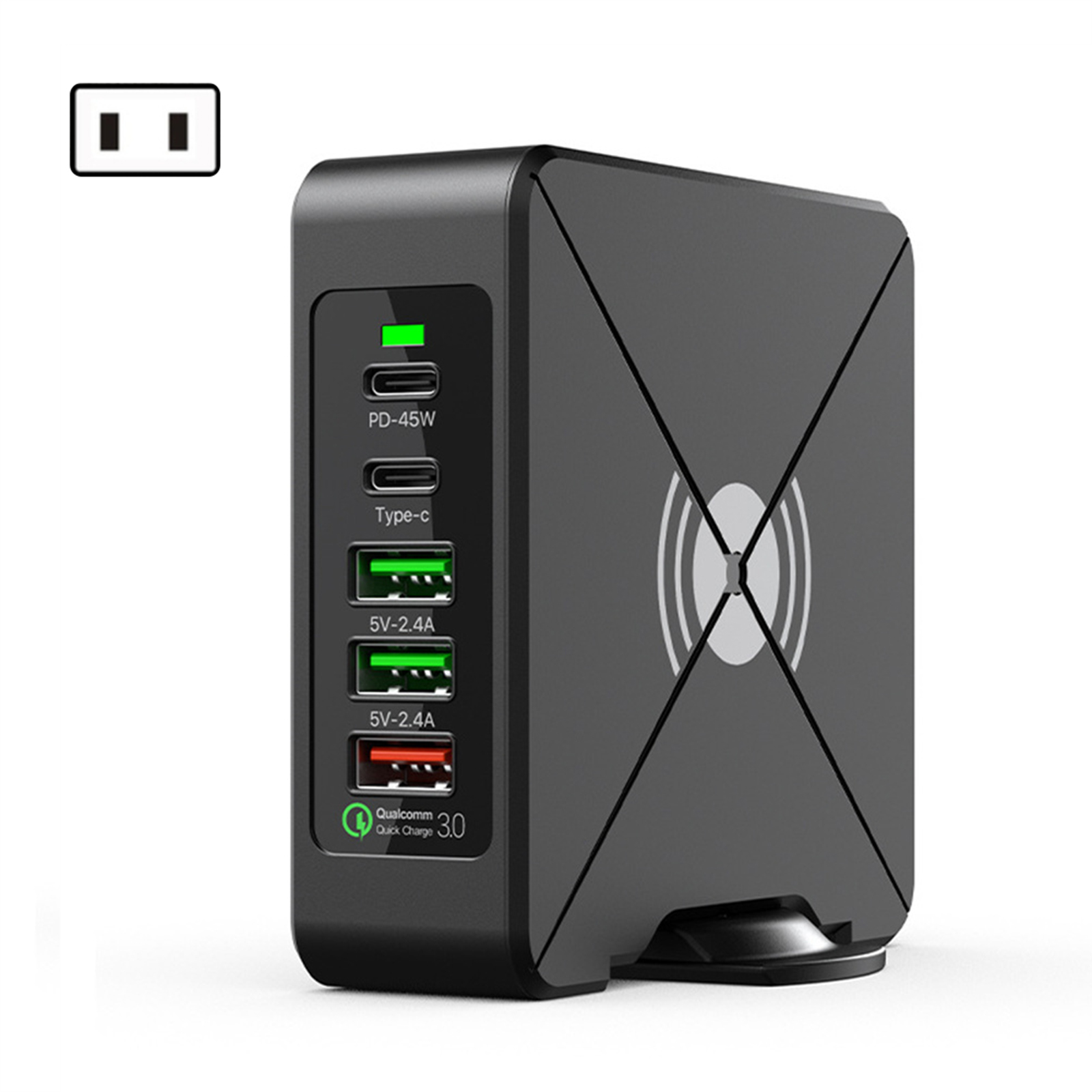 5-in-1 USB Hub 75W Multiport USB Charging Station Hub Adapter PD USB Splitter