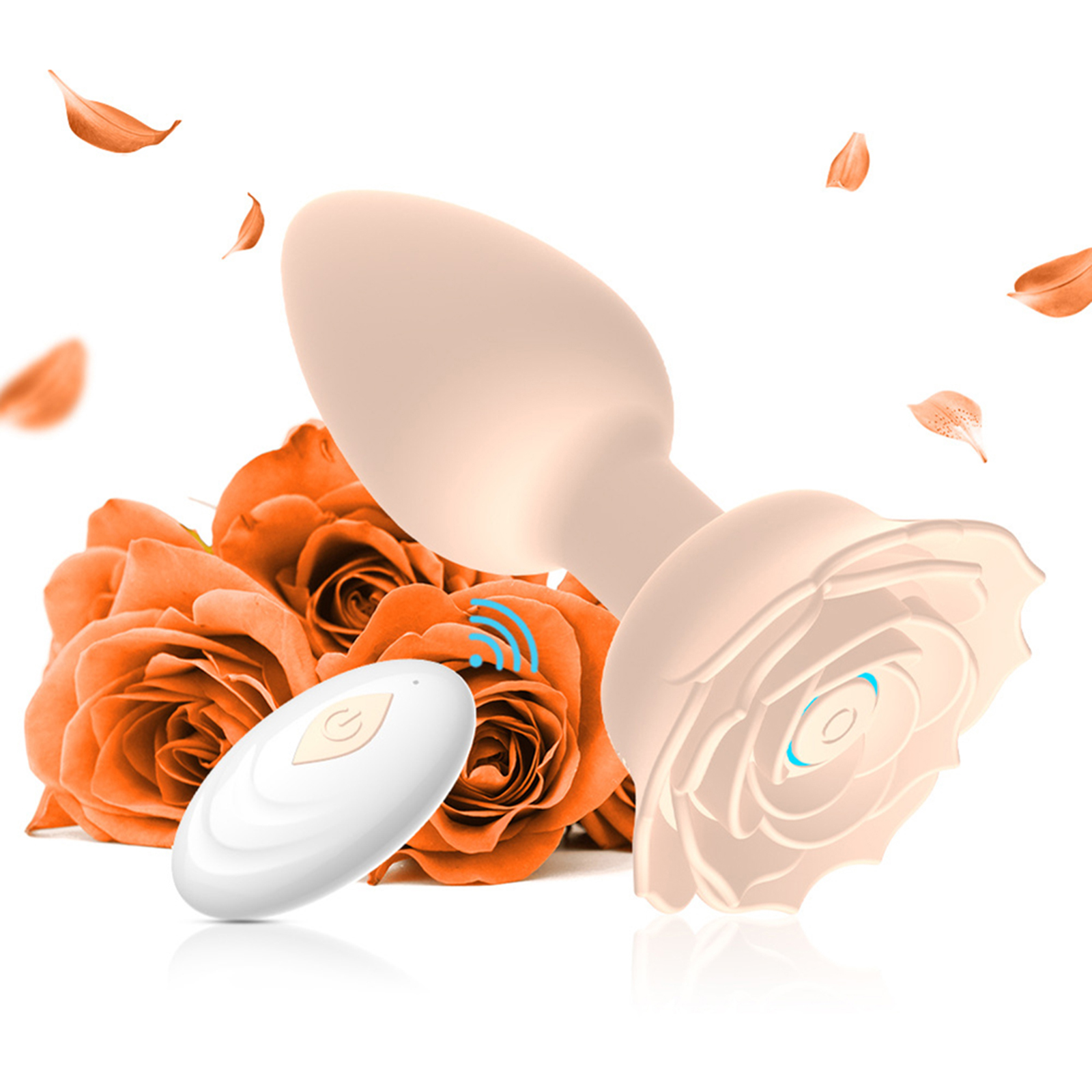 Anal Vibrators Butt Plug 10 Modes Sex Toy Vibrating Rose Remote Control Rose Base Waterproof Silicone Rose Adult Toys