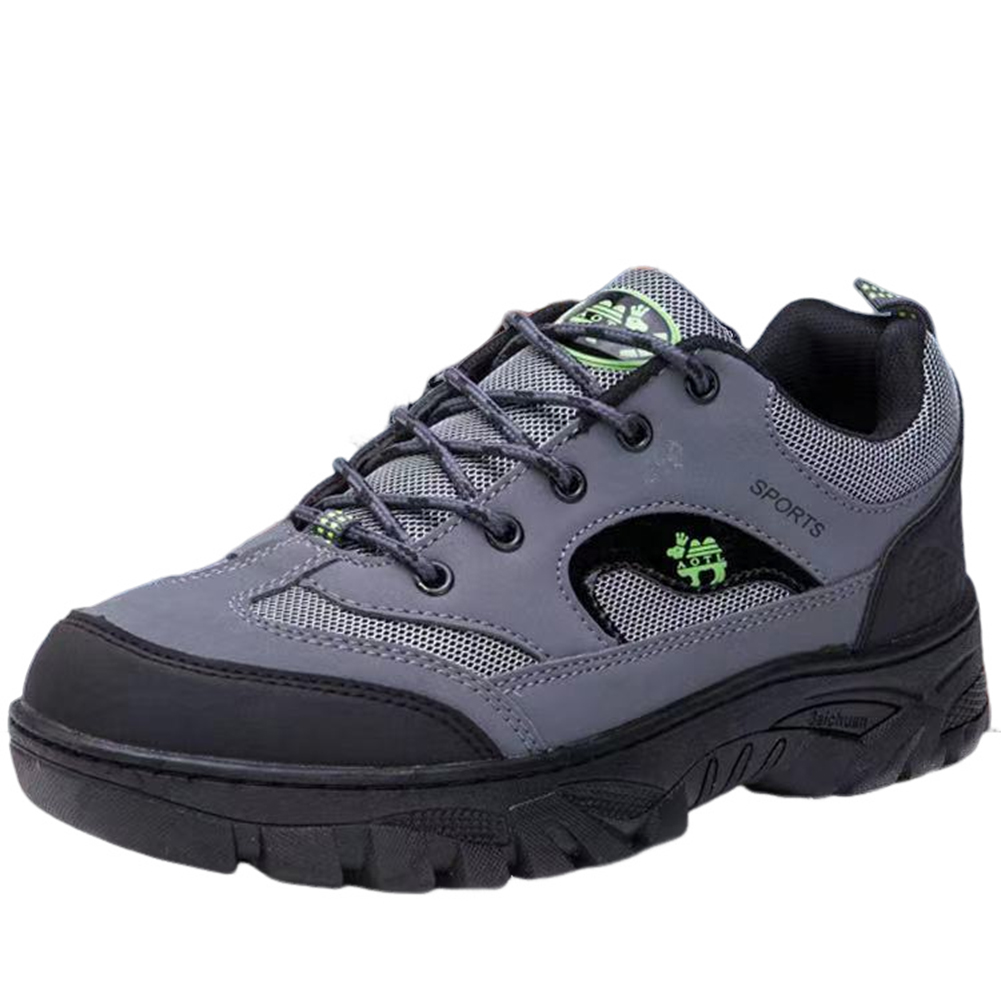 Men Sport Shoes Front Tie Casual Sports Shoes Anti-slip Rubber Soles Running Shoes For Outdoor Hiking Travel grey 39