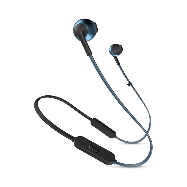 Original JBL T205bt Bluetooth-compatible Headset Wireless Semi-in-ear Headphones Ergonomic Earbuds Universal Mobile Phone Music Earplugs blue