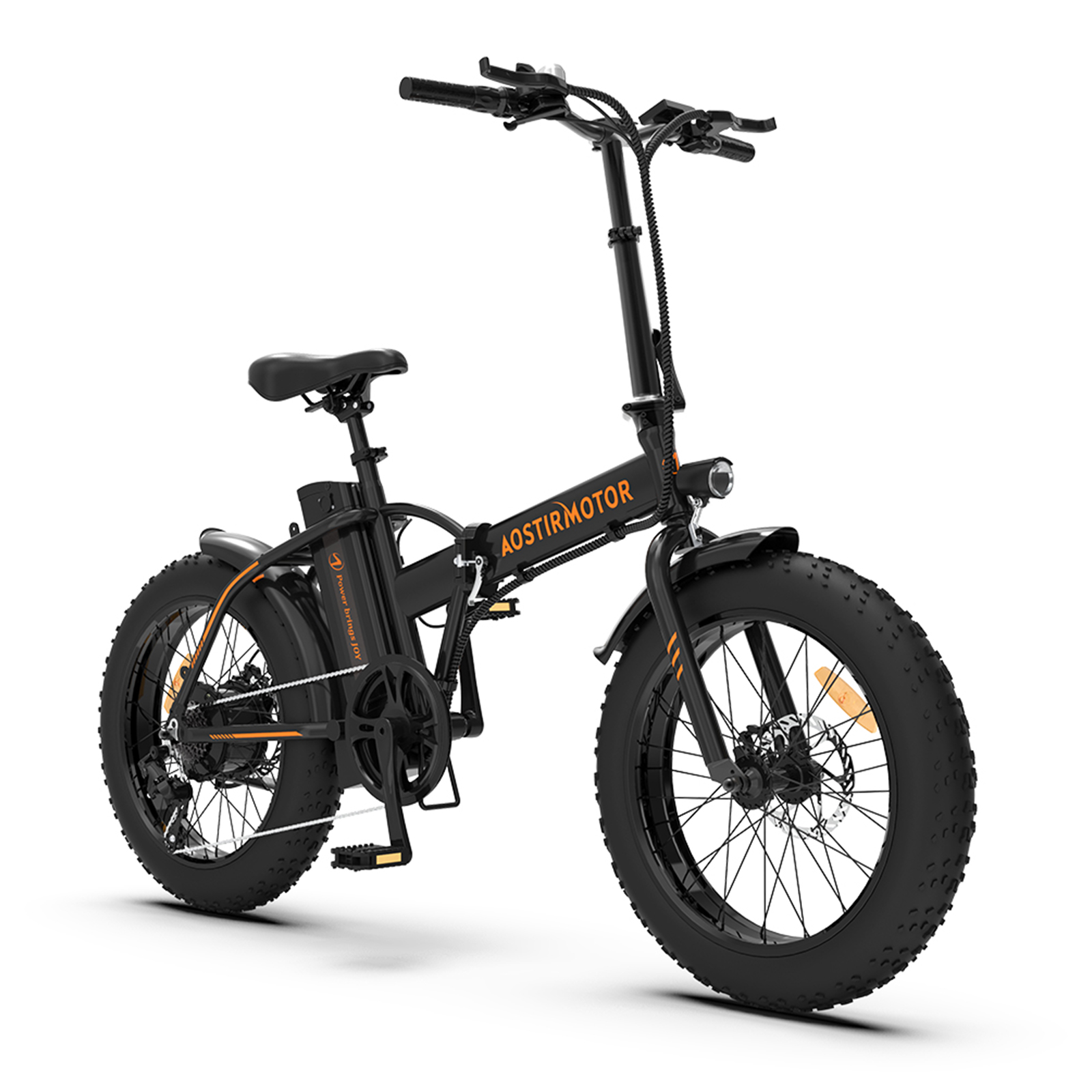 US Aostirmotor Folding Electric Bicycle 20inch Fat Tire 500w Motor Mountain Bike