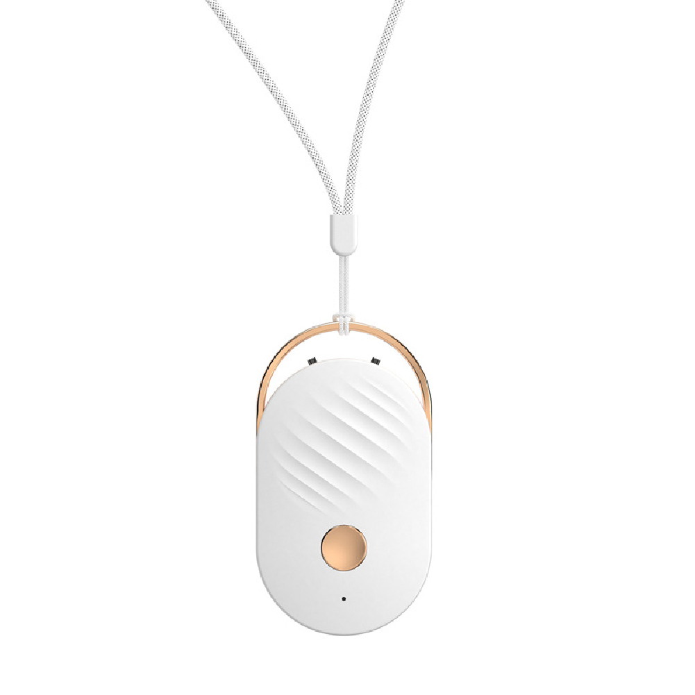 Mini Hanging Neck Negative  Ion Air Purifier Portable Pm2.5  Formaldehyde Removal  Necklace white