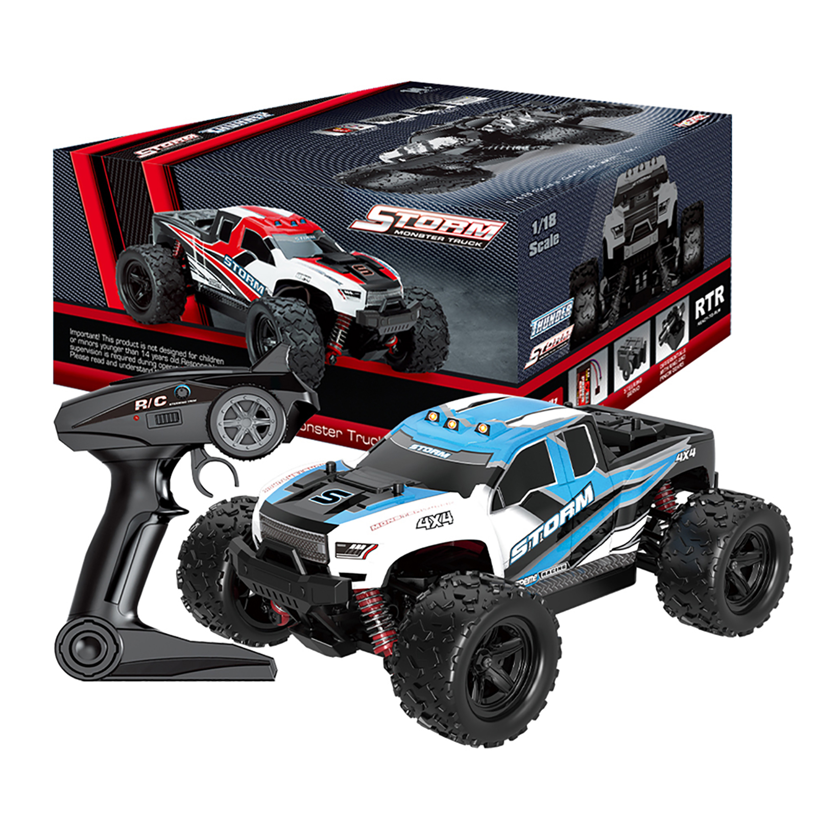 18301/18302 1/18 Full Scale Remote Control Car 2.4GHz Racing Car High-speed 45Km/h Off-road Vehicle Toys 18302 blue