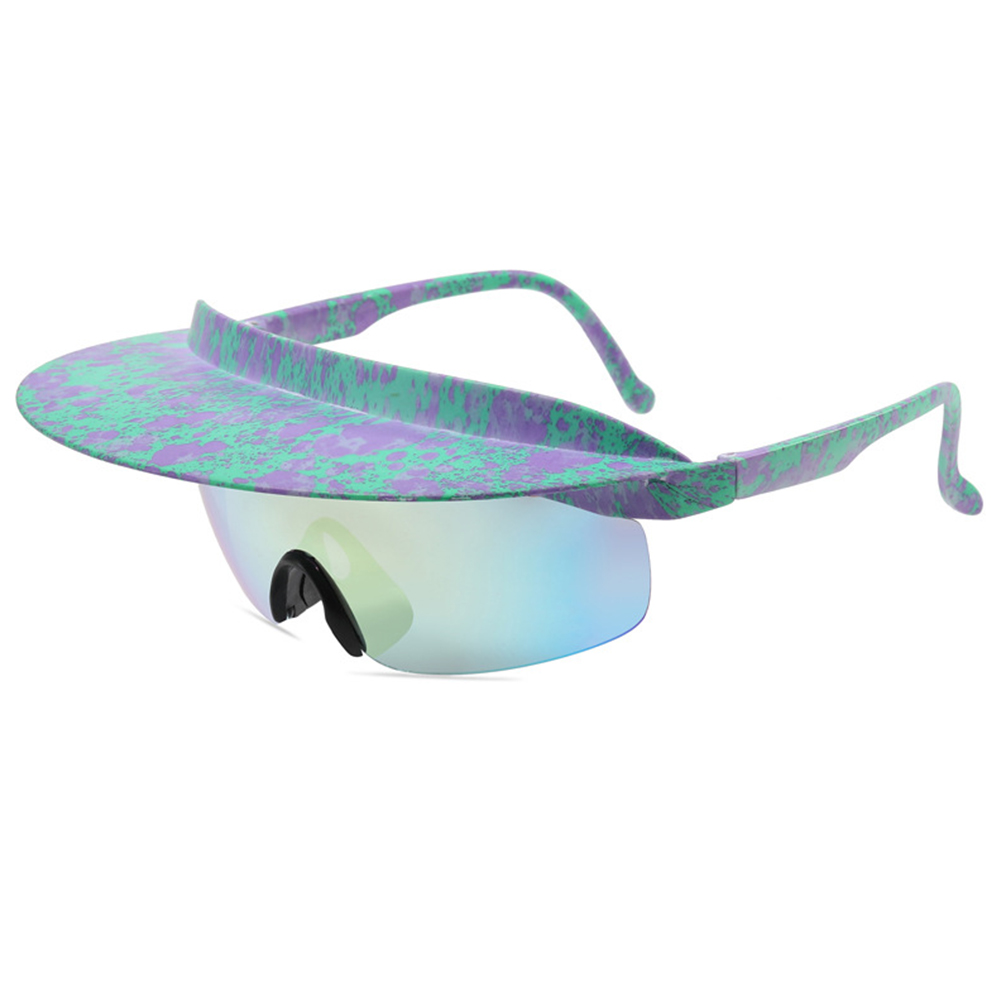 1 Pair Men Women Fashion Cycling Glasses High-definition Lenses Colorful Hat Brim Outdoor Sport Sunglasses Eyewear