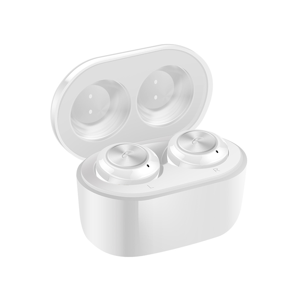 A6 TWS Bluetooth 5.0 Headphones Wireless Speaker in Ear Earbuds Wireless Headphones True Sport Headset for iOS Android White