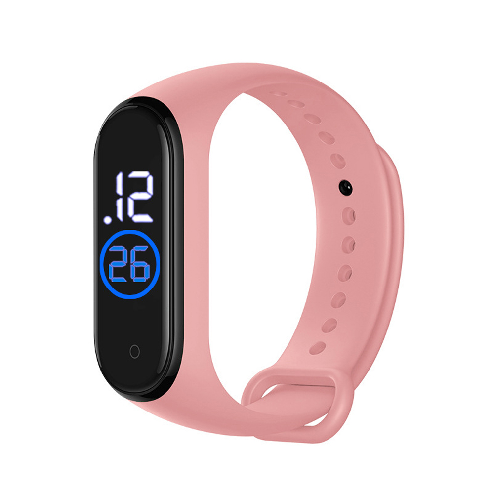 LED Electronic Sports Luminous Sensor Watches Men and Women Waterproof Digital Wristwatch Clock Pink