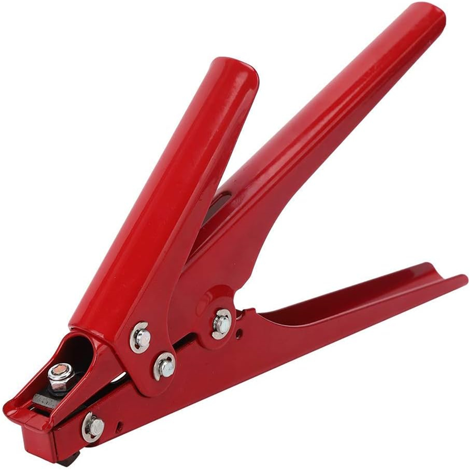 Cable Tie Tool With Hand Block Handle Adjusting Knob 45 High Carbon Steel Wire Binding Cutting Fastening Cable Tie Tool For Cables And Wires red