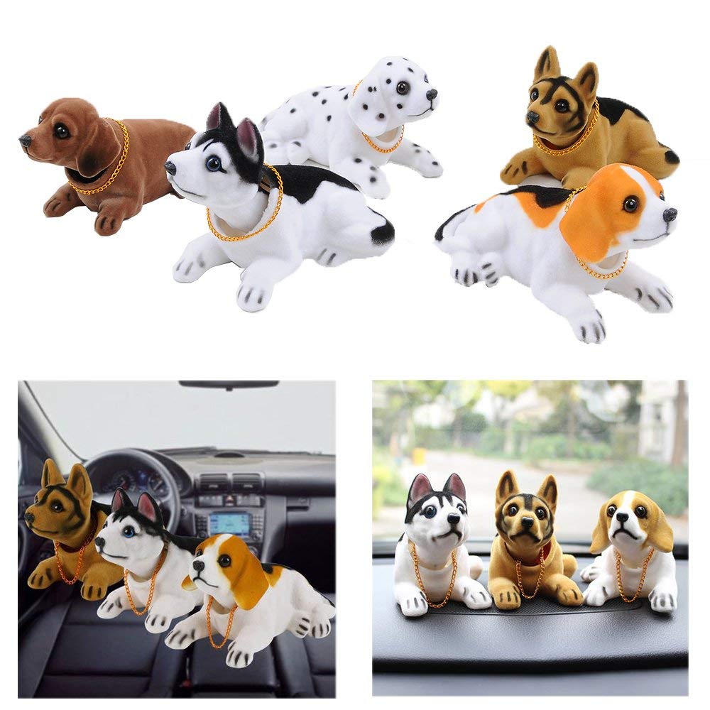 Bobble Head Dogs Bobbing Heads Car Dash Ornaments Puppy for Car Vehicle
