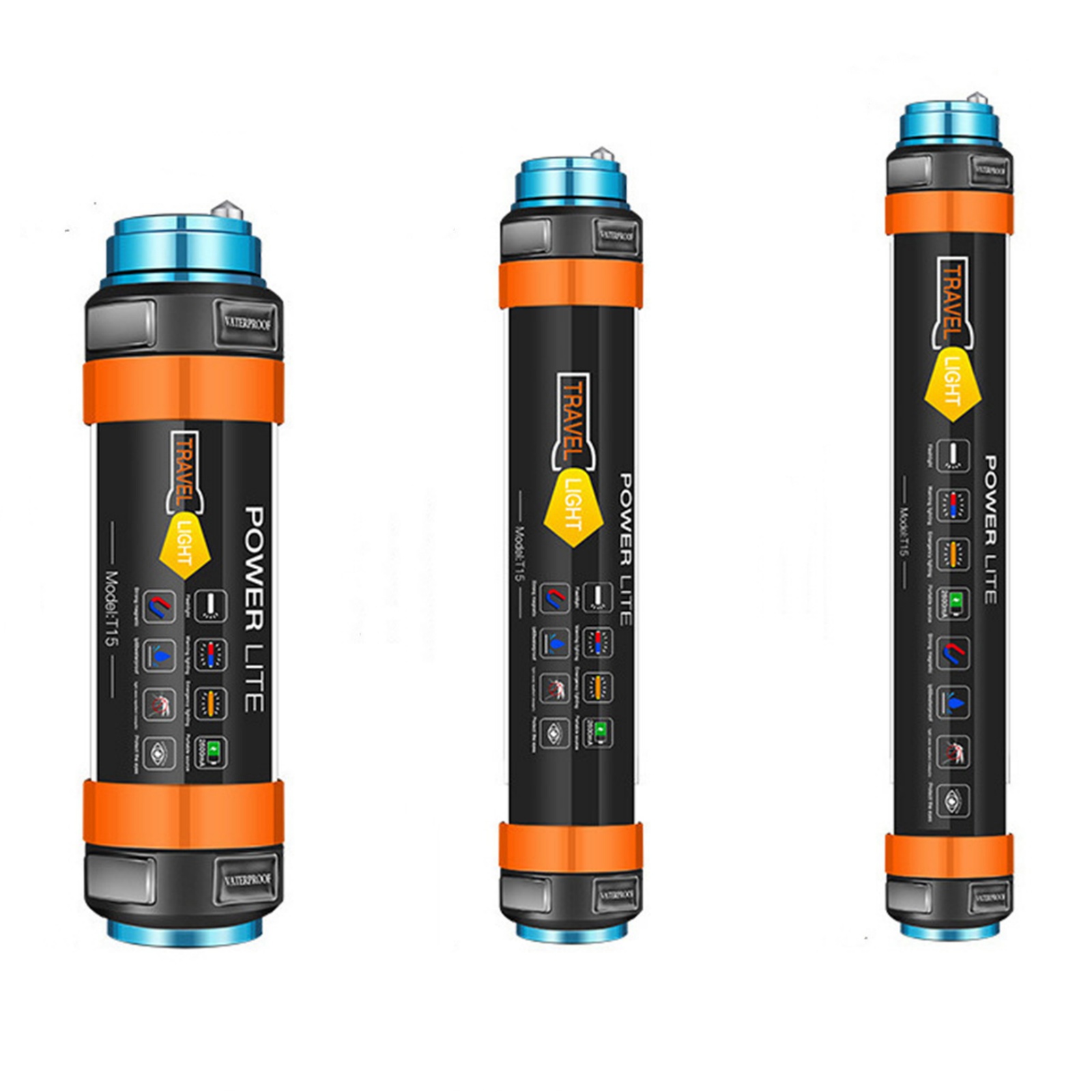 LED Outdoor Flashlight Lamp High Lumens Car Warning Light IPX8 Waterproof Flashlight TYPE-C Charging Interface USB-C Output