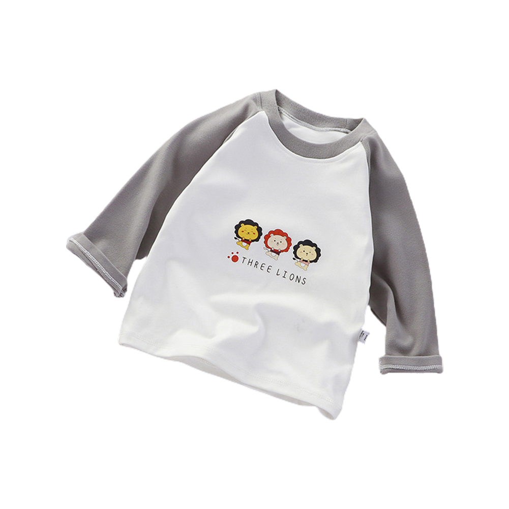 Children Long Sleeves T-shirt Classic Round Neck Lovely Printing Tops For 1-5 Years Old Boys Girls A54 1-2Y 90cm