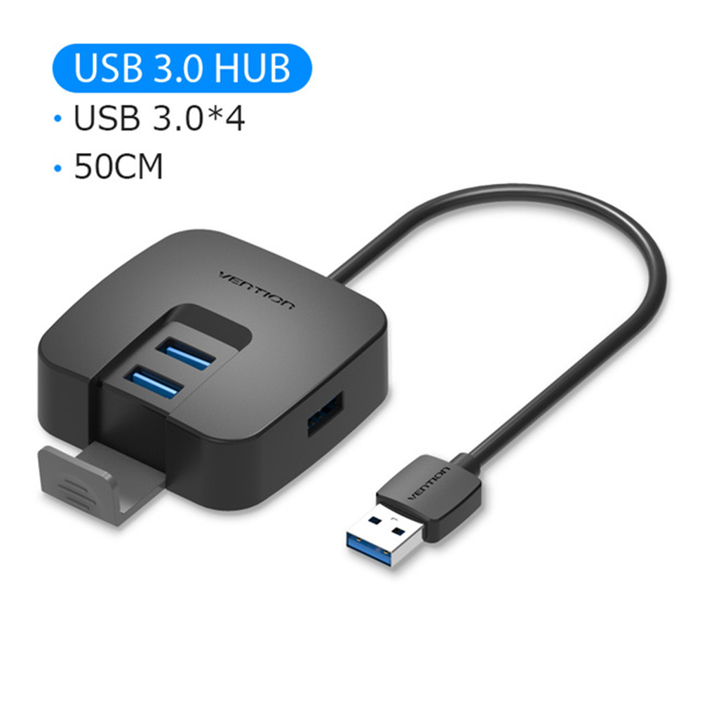 Black High Speed  4 Ports USB 3.0 Hub USB Port USB HUB Portable OTG Hub USB Splitter for Laptop PC Tablet 0.5 m