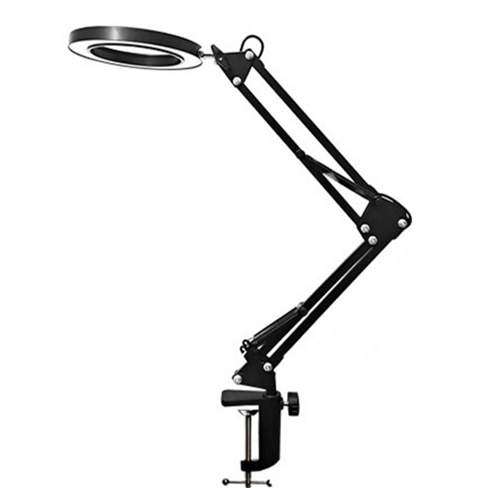 Magnifying Glass Desk Lamp With Light Metal Base And Clamp 3 Color Modes 10 Brightness Levels Dimmable LED Magnifier Light For Repair Reading,Crafts,Painting Iron clamp