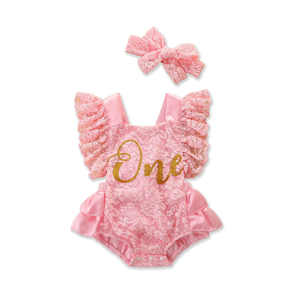 2pcs Baby Letter Printing Jumpsuit with Headband Sleeveless Breathable Romper For 0-2 Years Old Girls 224018 6-9M 80
