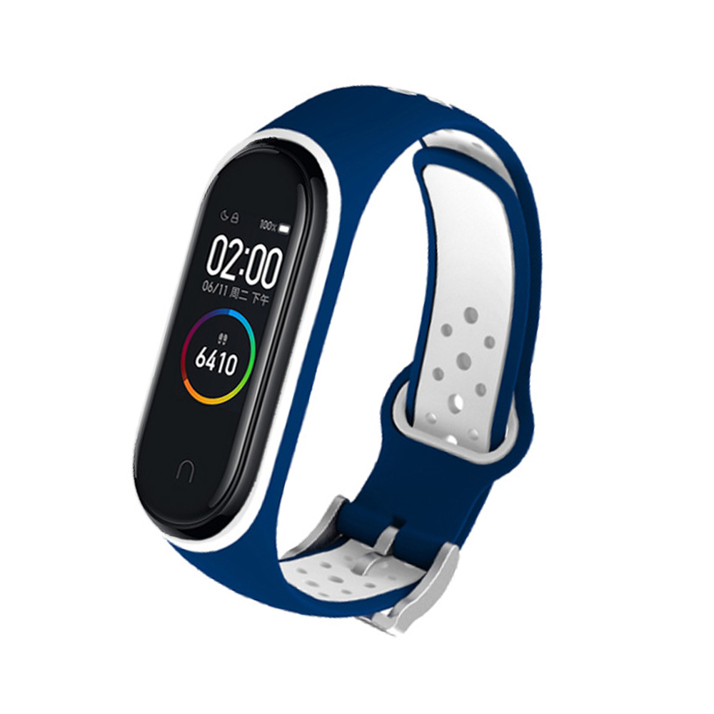 M4 Plus Color Screen Smart Bracelet Heart Rate Monitor Fitness Activity Tracker Smart Band Blood Pressure Wristwatch Blue white