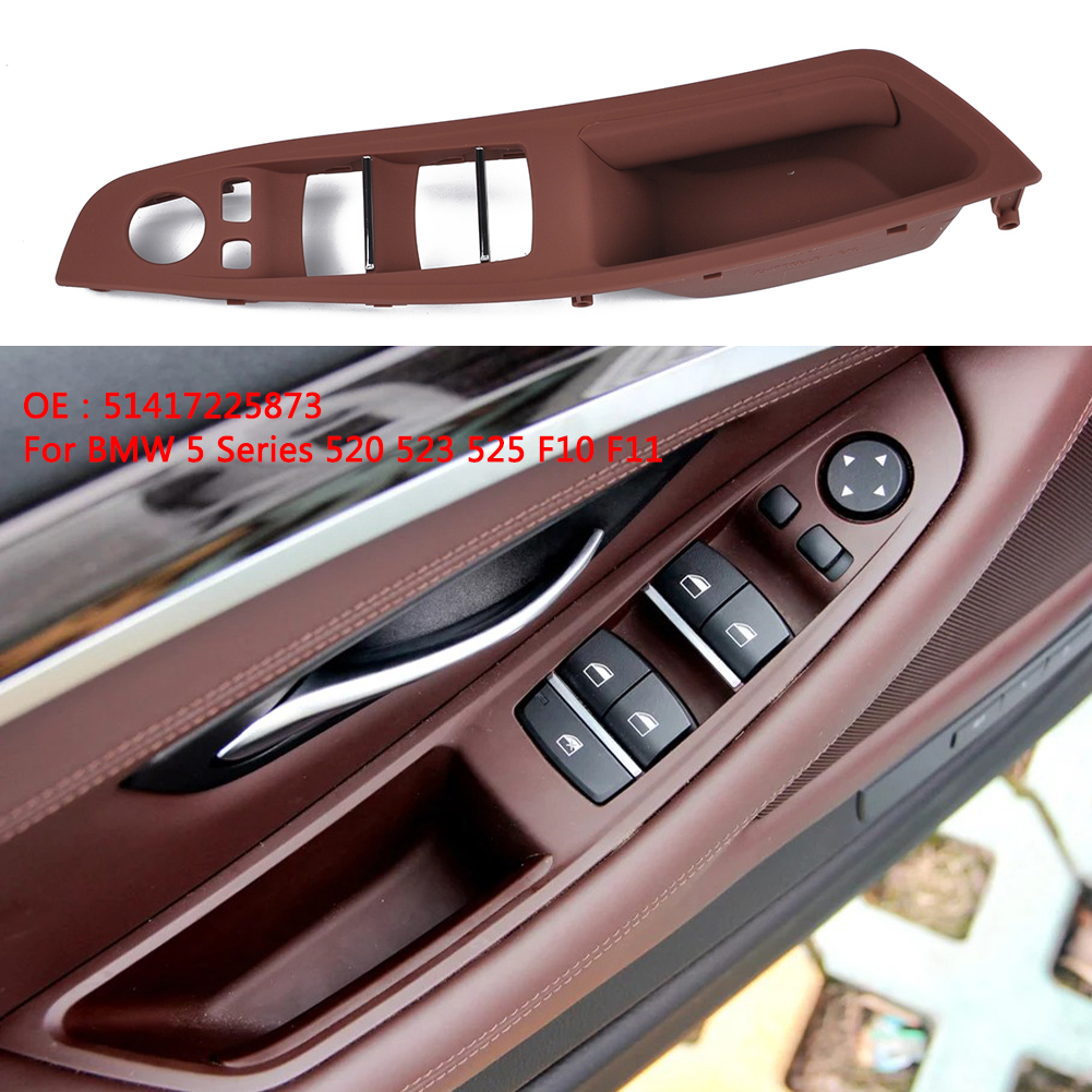 Door Handle Window Switch Panel for BMW 5 Series F10 F18 520 523 525(Beige) brown