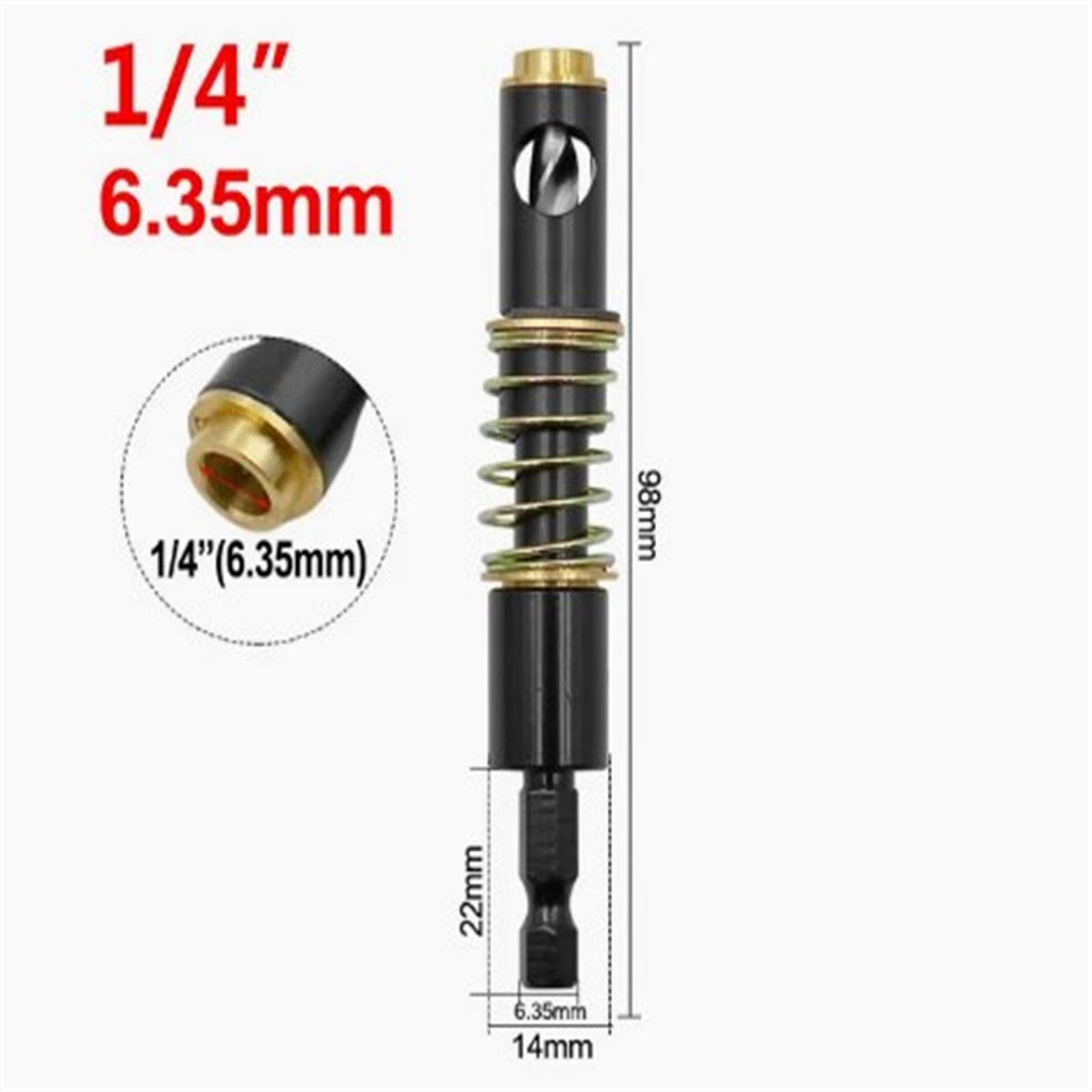 5mm 1/4-Inch Hex Shank Center Drill Bit, Self Centering Hinge Tapper Core Hole Openning Puncher Bits, Woodworking Tools For Door Window Cabinet Hinge Drill-Metric 5MM