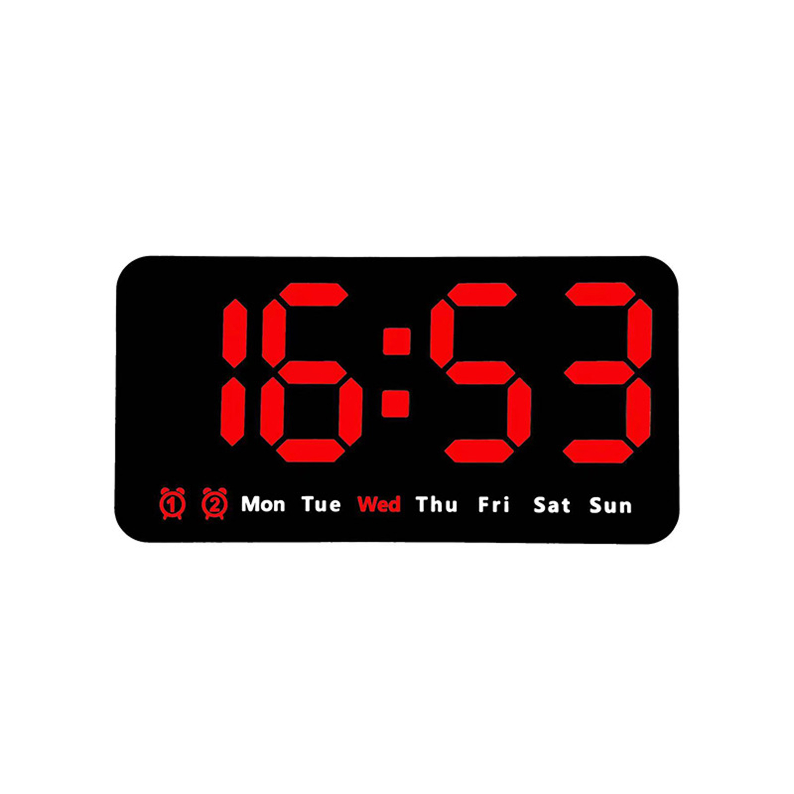 LED Digital Wall Clock With 2 Alarm Large Display Alarm Clock For Living Room Office Classroom Gym Shop Decor red light