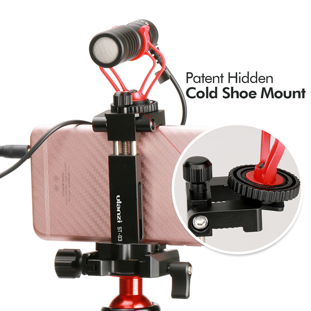 Ulanzi Metal Intelligent Phone Tripod Mount Cold Shoe Mount Stand red
