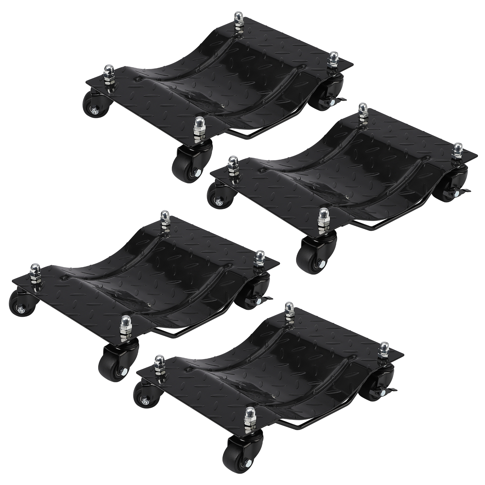 US GARVEE 4 Pack 6000 lbs Car Dolly with 360° Wheels - For Vehicles & Boats - Black