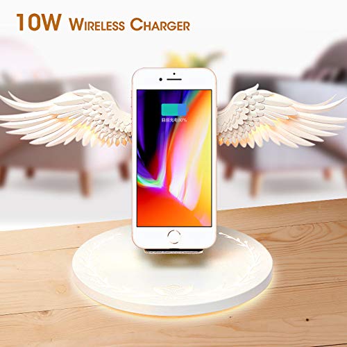 Angel Wings Qi Wireless Charge Dock 10W 3.0 Fast Charger Type C for iPhone X XR 8 Plus Smasung S9 S10 Plus for Huawei white