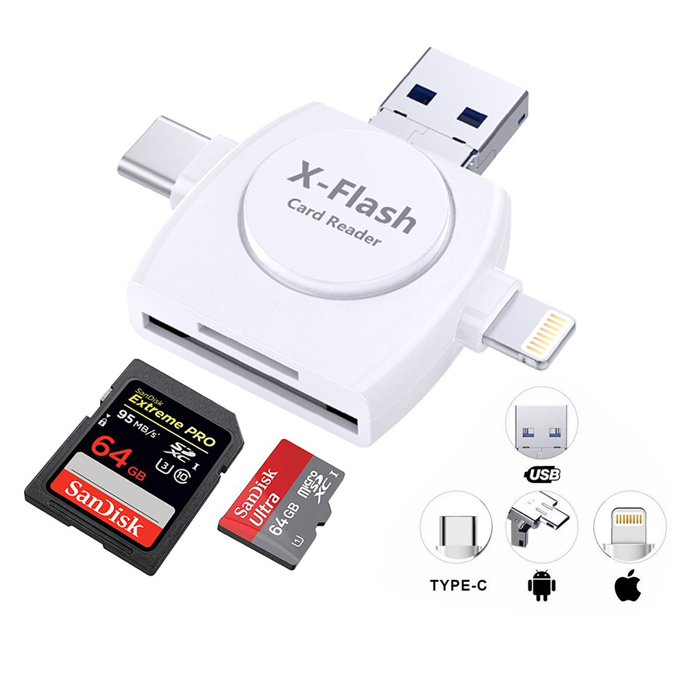 Wholesale 4 in 1 Portable Micro SD & TF Card Reader SD Memory Card