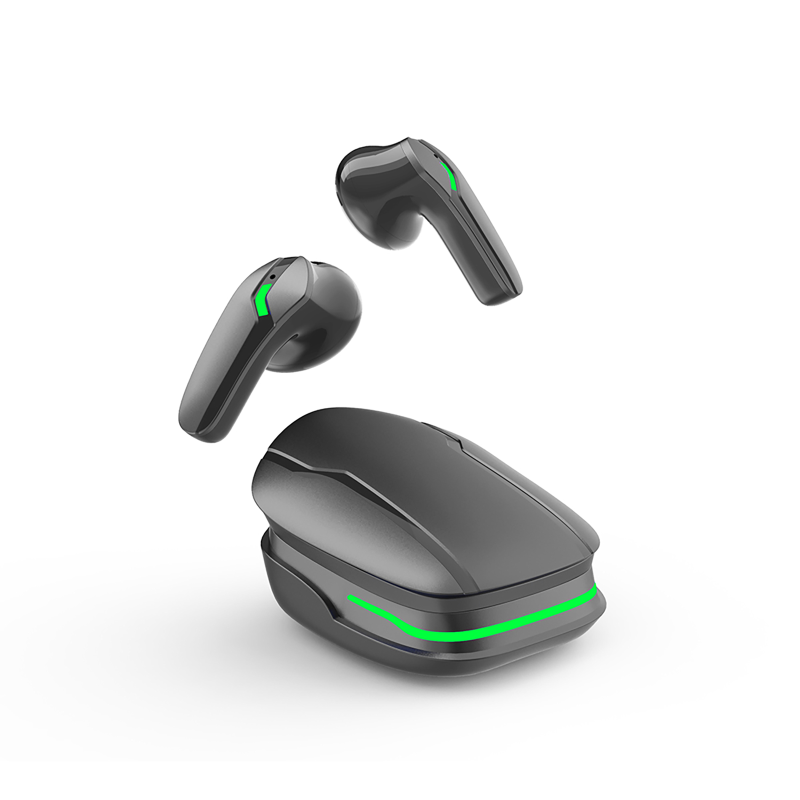 Y68 Tws Bluetooth-compatible Wireless Earphone Enc Binaural Low Latency Noice Cancelling Game Headset Black