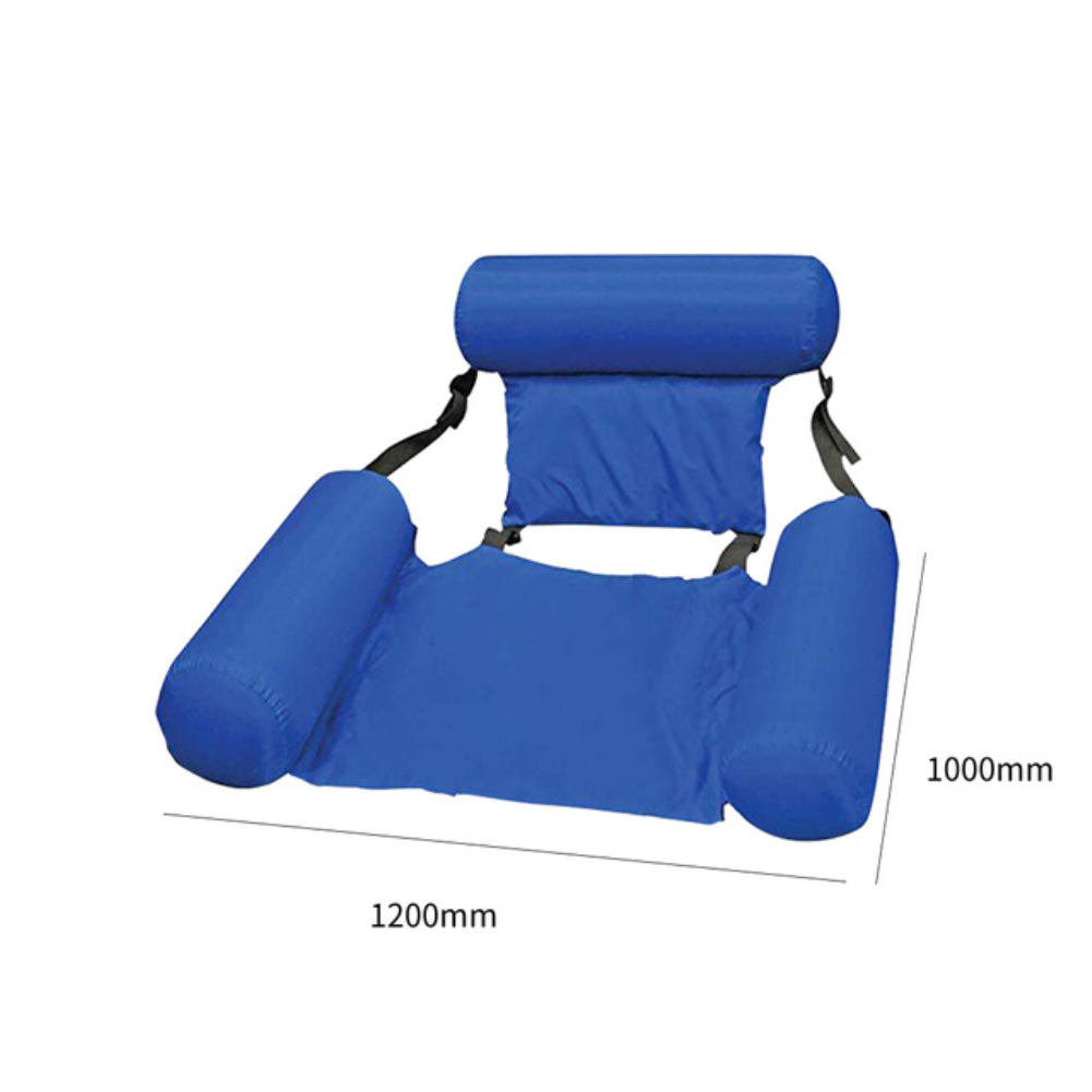 Summer Inflatable Foldable Floating Row Swimming Pool Water Hammock Air Mattresses Bed Beach Water Sports Lounger Chair blue