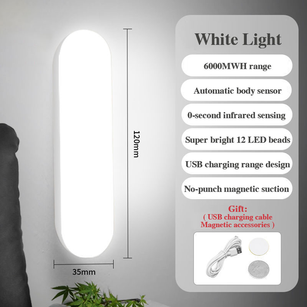 Intelligent Night Light Human Motion Sensor Led Usb Rechargeable Wall Light