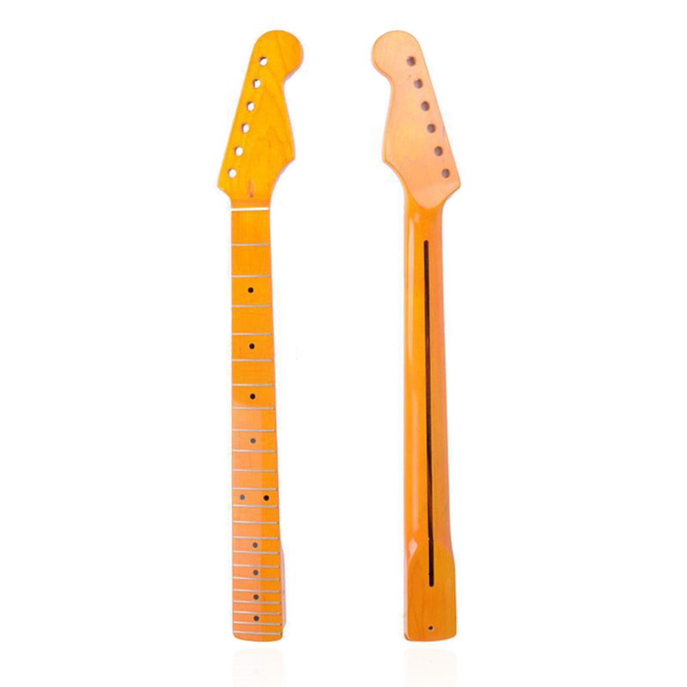[Bright] 22-piece ST electric guitar neck handle Canadian maple fingerboard for ST Strat Stratocaster with back centerline (bubble bag) yellow