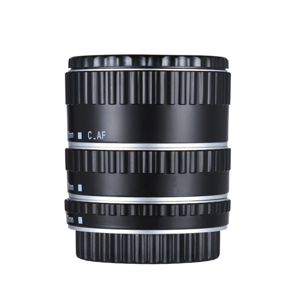 Metal Mount Lens Adapter Auto Focus AF Macro Extension Tube Ring for Canon EOS EF-S Lens 750D 80D 7D T6s 60D 7D 550D 5D Mark IV Silver